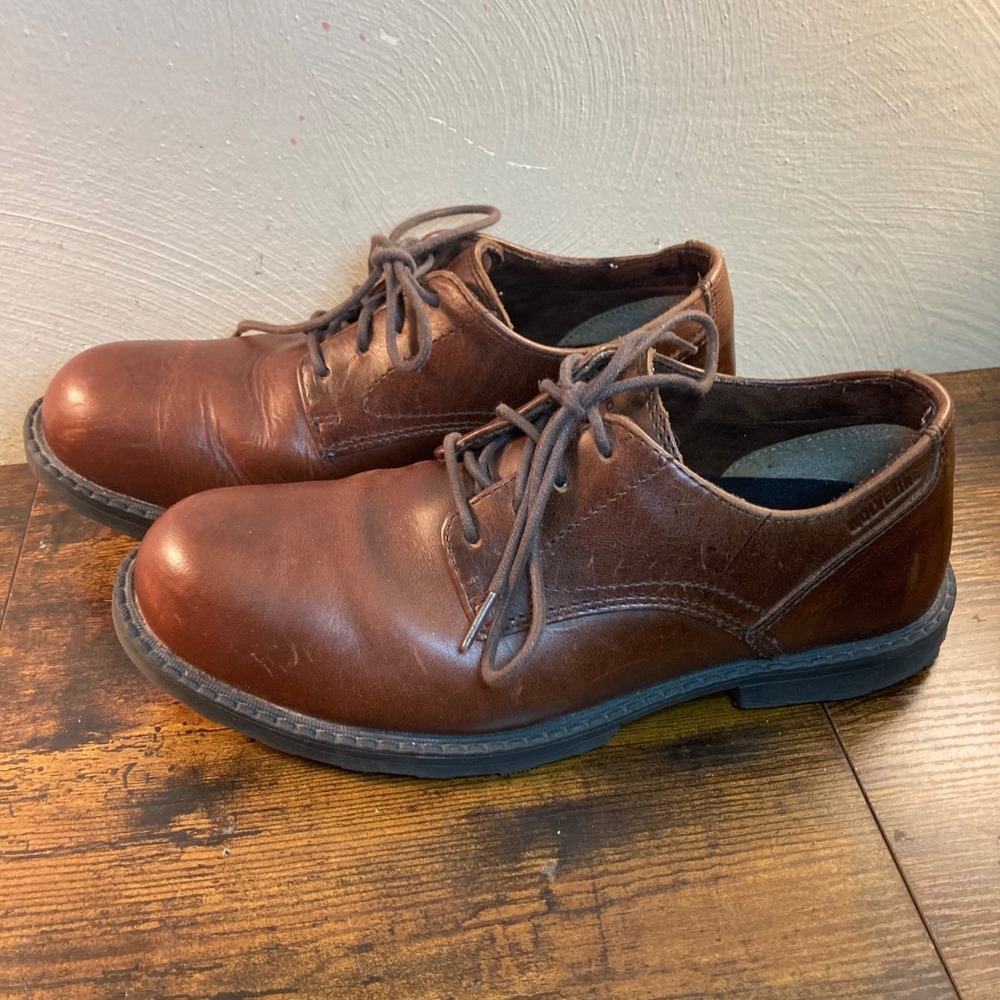 Wolverine EPX Brown Leather Safety Toe EH Work Shoes Mens 9 M W10816 Oxford